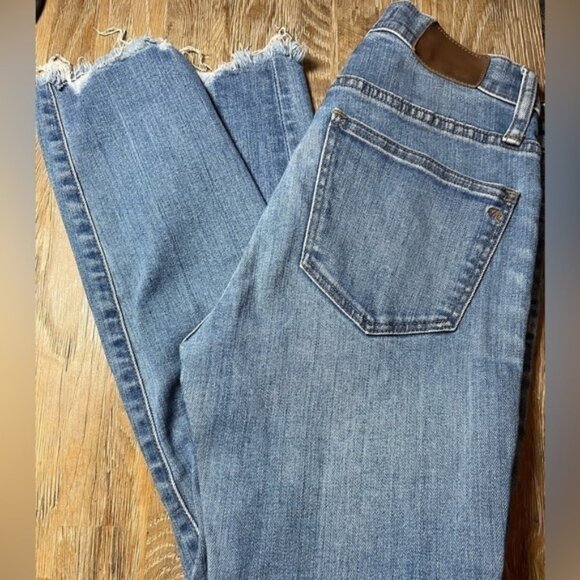 Madewell Jeans 25 High Rise Skinny Distressed Light Medium Wash Denim Ripped Y2K - Picture 4 of 11